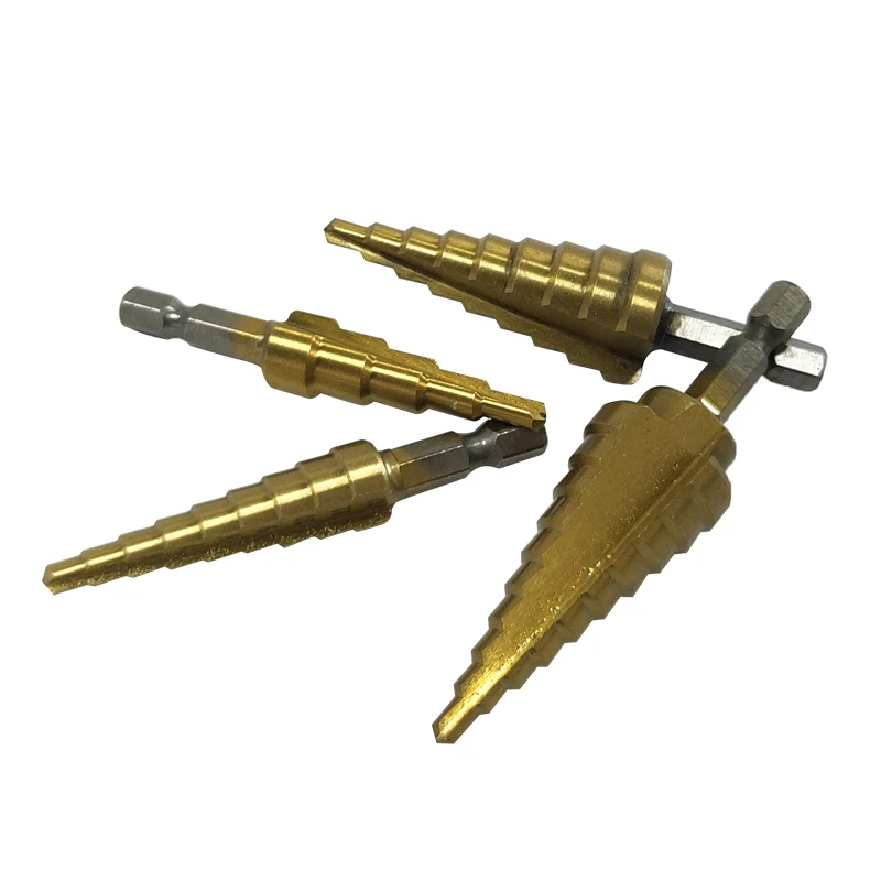 Ступенчатое сверло с титановым покрытием 4-12 мм 4-20 4-22 HSS Strave Groove Titanium Step древесные