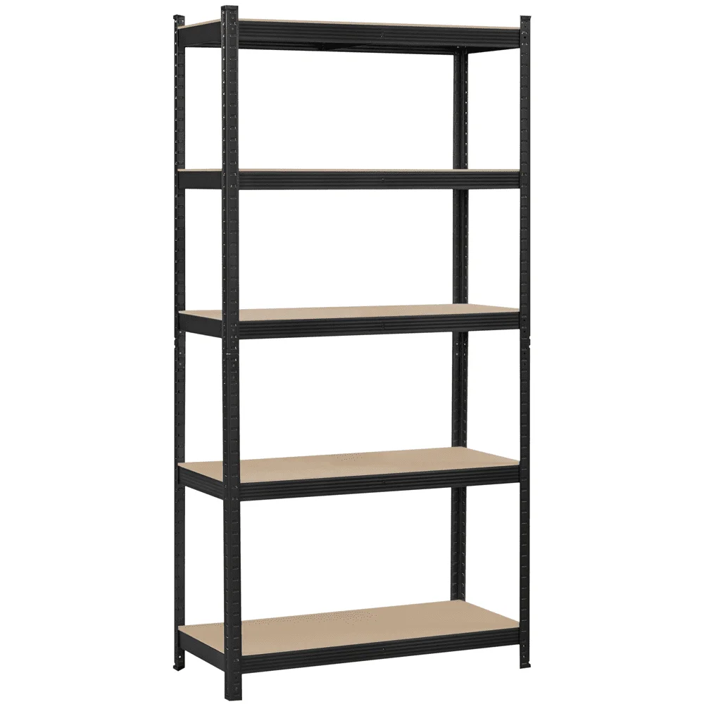 

Smile Mart 5-Shelf Boltless & Adjustable Steel Storage Shelf Unit, Black, 386 Lb Per Shelf, 4 Pack Kitchen Accessories