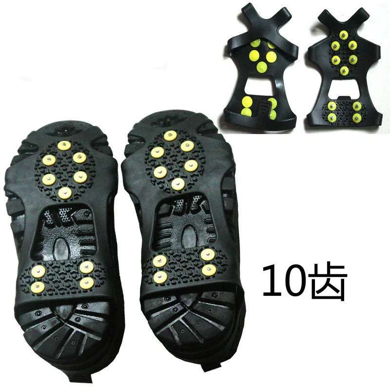 

10 Studs Anti-Skid Ice Gripper Spike Winter Climbing Anti-Slip Snow Spikes Grips Cleats Over Shoes Covers Outdoor Crampones