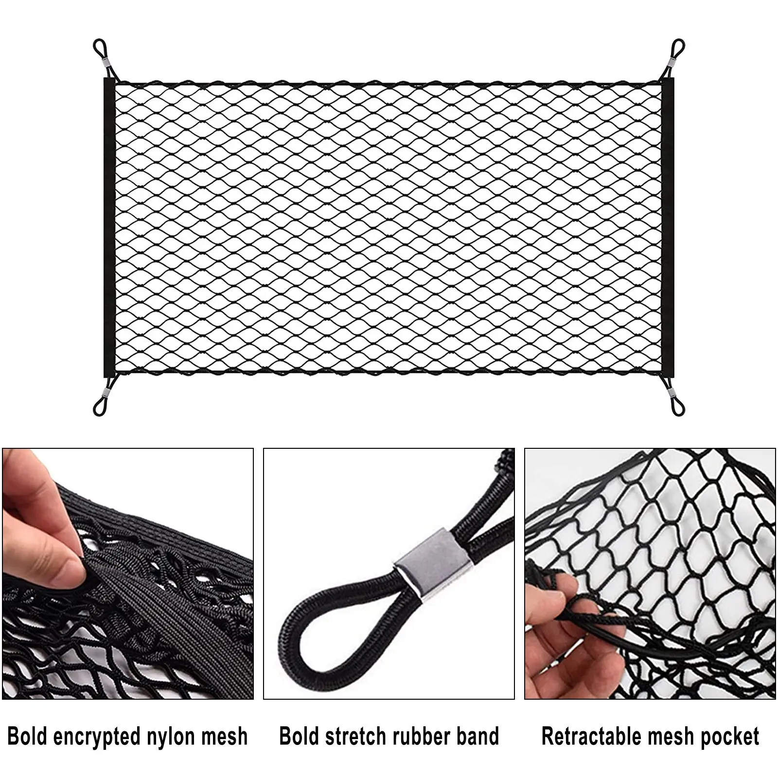 

Trunk Cargo Net Storage Organizer Universal Bag Hook For Rear Of Car Accessories High Quality Durable Trunk Fixed Luggage Net