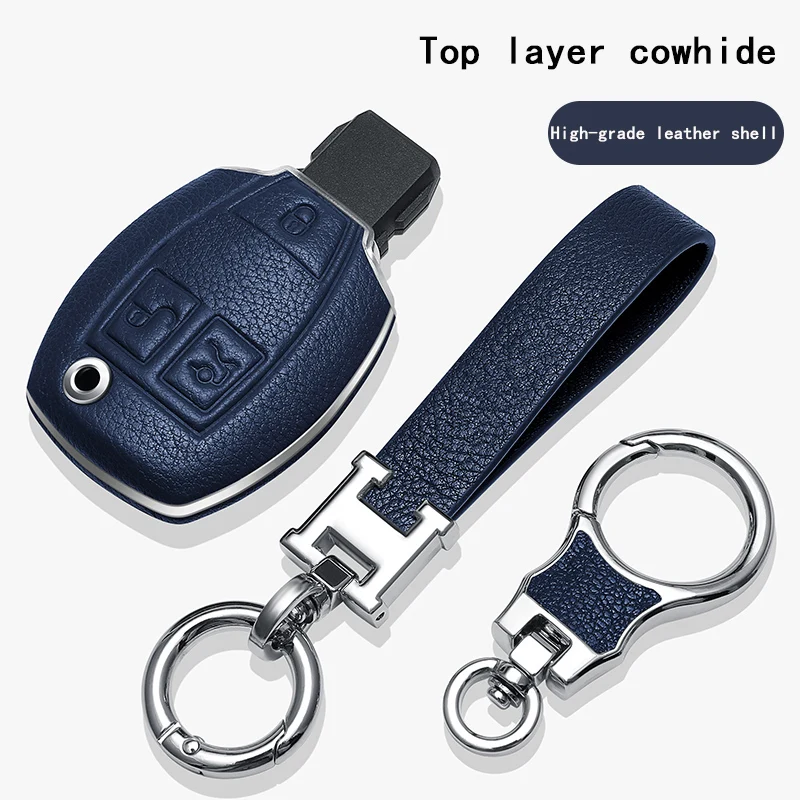 

Genuine Leather Car Key Case Cover For Mercedes Benz CLK ML SLK B C E S Class Keychain Car Accessories