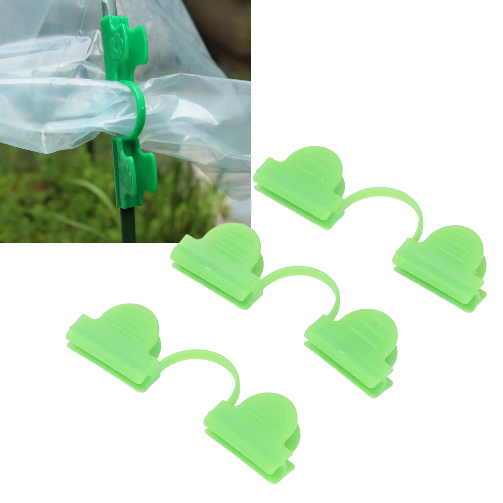 

Зажим для теплицы пластиковый ветрозащитный с двойной головкой, 100 шт.