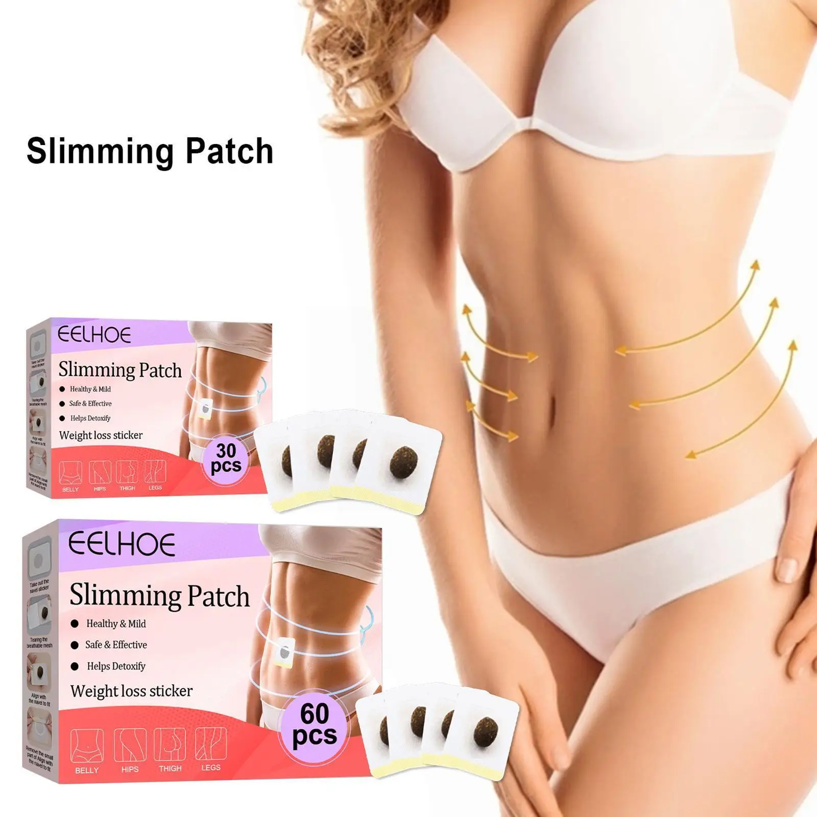 

30/60 Pcs Slim Patch Navel Sticker Fat Burning For Losing Weight Cellulite Fat Burner For Weight Loss Paste Belly Waist V9I2