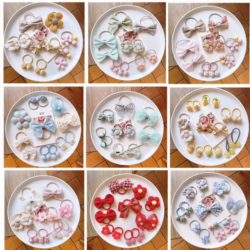 

10-16 шт., Детские резинки для волос с цветочным кружевом