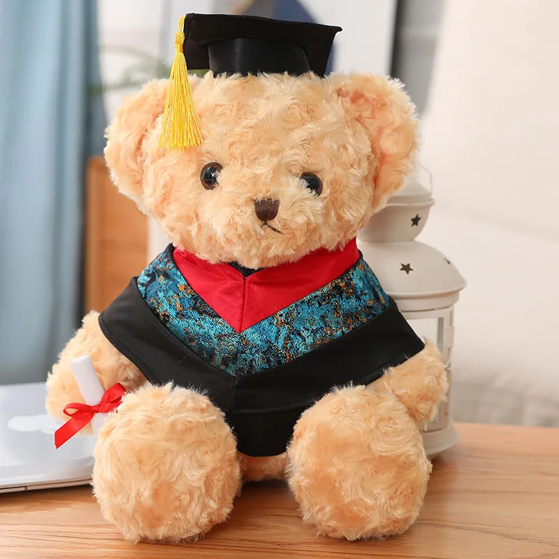 

40cm High Quality Cute Dr. Bear Plush Toy Stuffed Soft Kawaii Teddy Bear Animal Dolls Graduation Gifts for Kids Children Girls