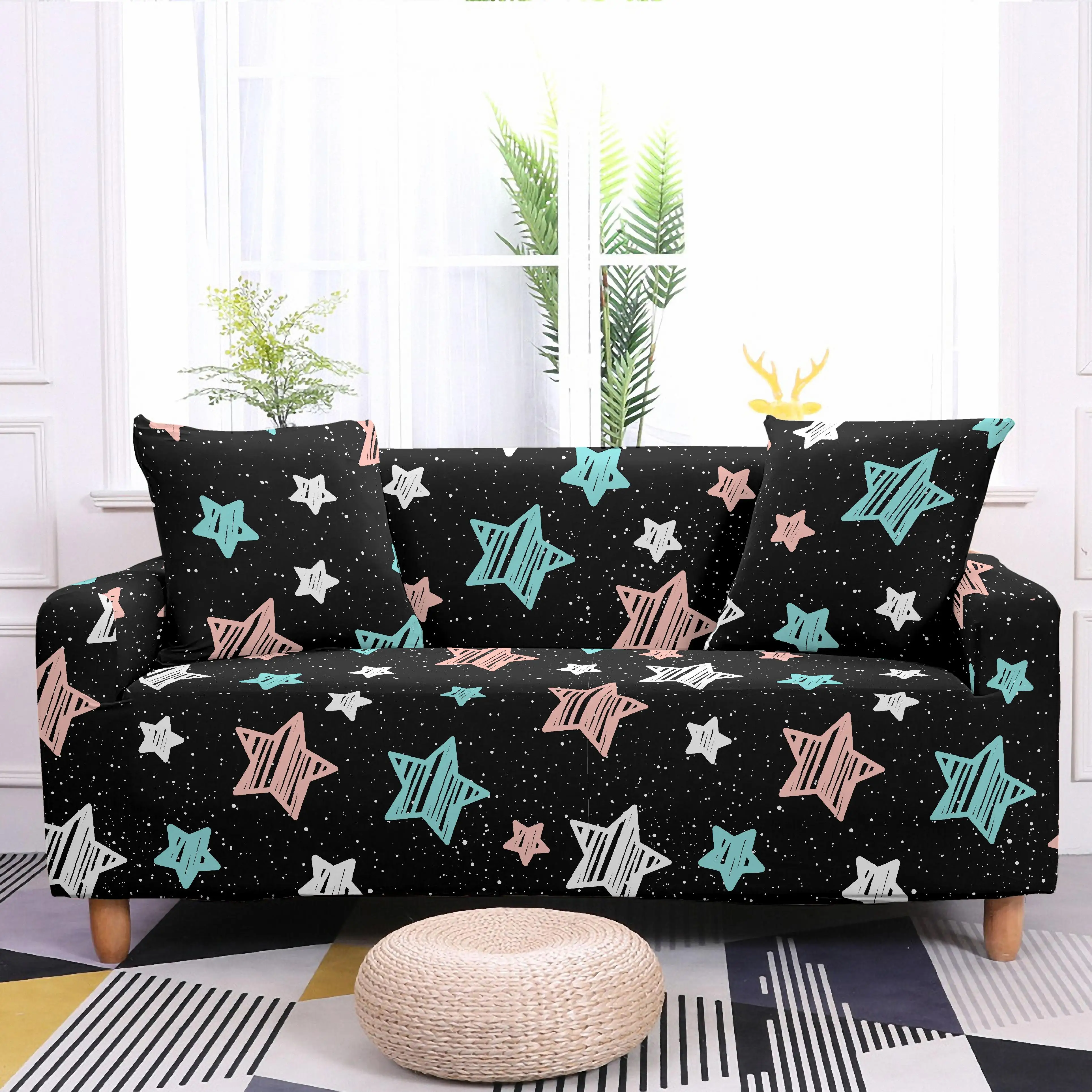 

Эластичный чехол для дивана Starry, секционный эластичный чехол для дивана в гостиную, чехол для подушки со звездами