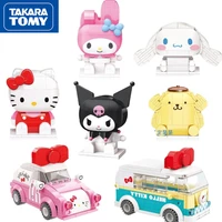 takara tomy hello kitty building blocks childrens toys cartoon cute model educational games graphic toys birthday gifts