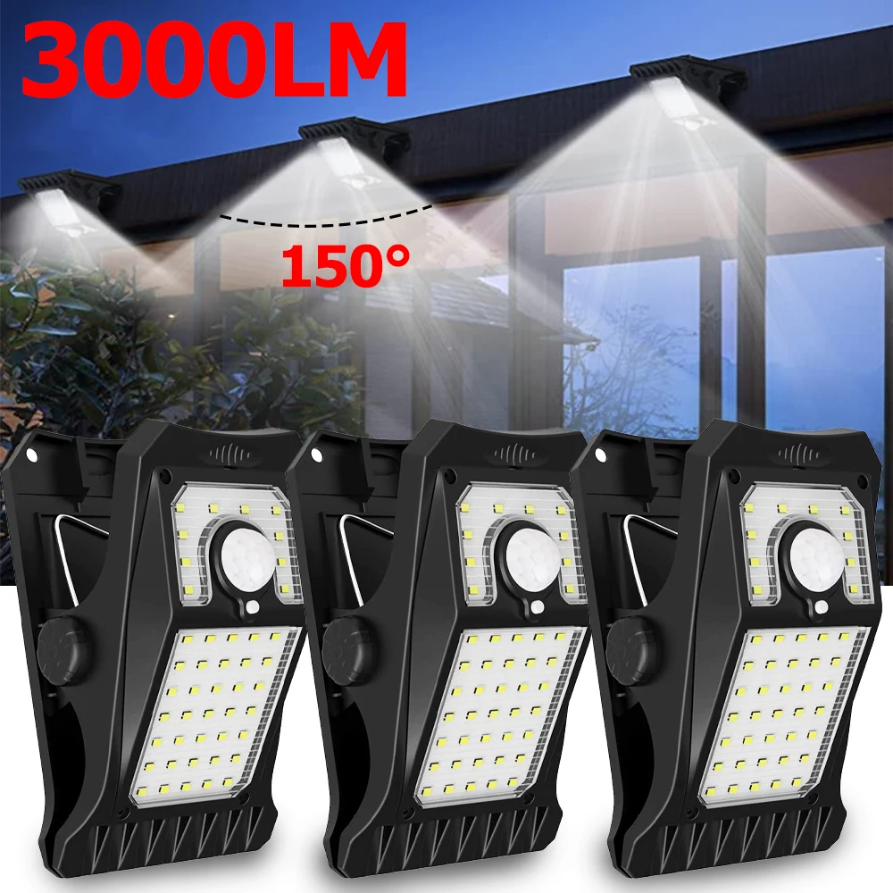 

LED Solar Garden Light Outdoor Clip-on Motion Sensing Light IP65 Waterproof Camping Light for Fence Deck Wall Camping Tent Patio