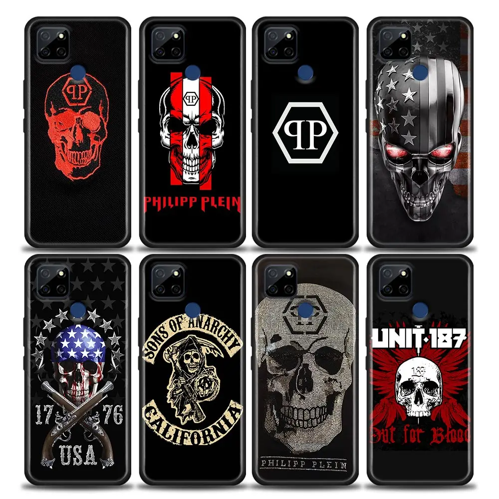 

Phone Case forRealme 5 6 7 7i 8 8i 9i 9 XT GT GT2 C17 Pro 5G SE Master Neo2 Soft Silicone Case Cover Man Horror skull qp Philipp