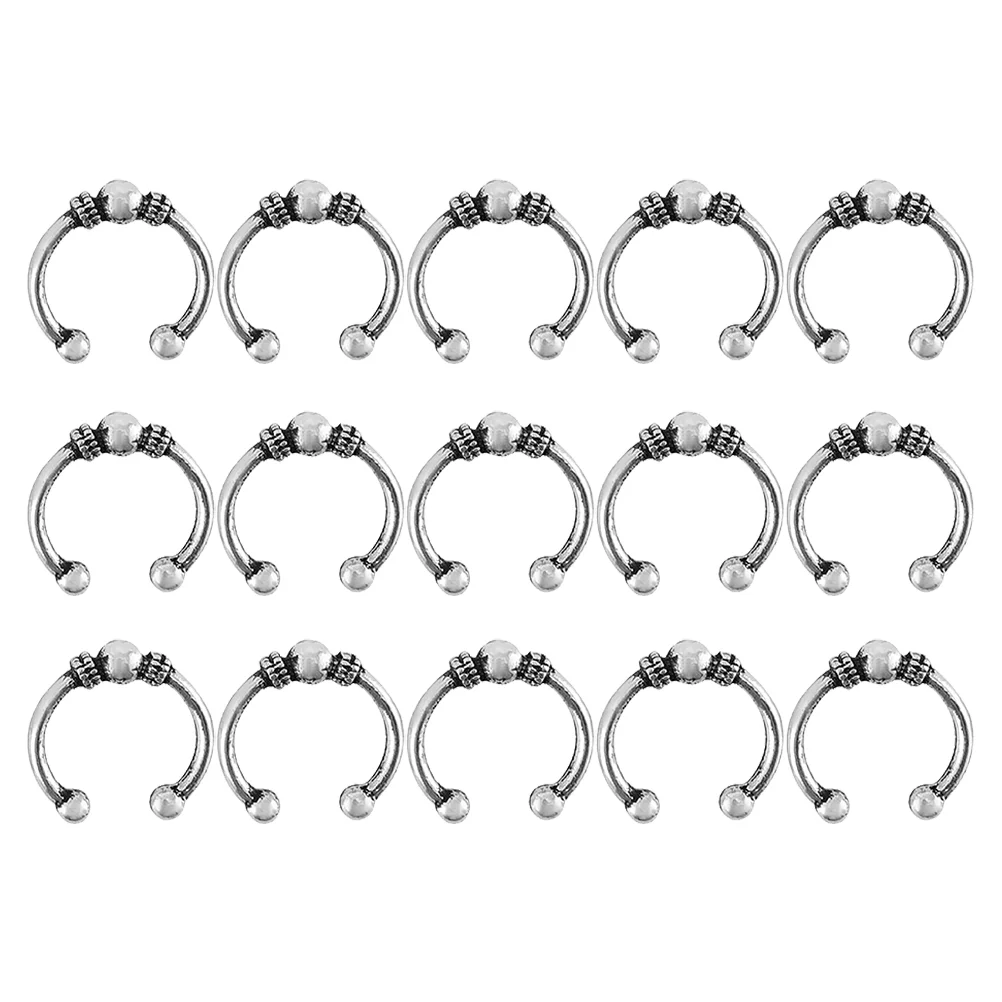 

15 Pcs Pigtail Hairpin Pendants Gold Jewelry Braid Charms Rings Braids DIY Clip