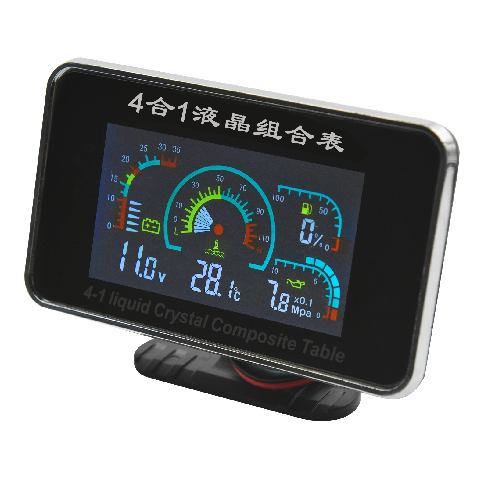 Фото 12v/24v 4 IN1 LCD Car Digital ALARM Gauge Voltmeter Oil Pressure Fuel Water Temp meter 1/8 NPT Oil Pressure Water Temp sensor №4