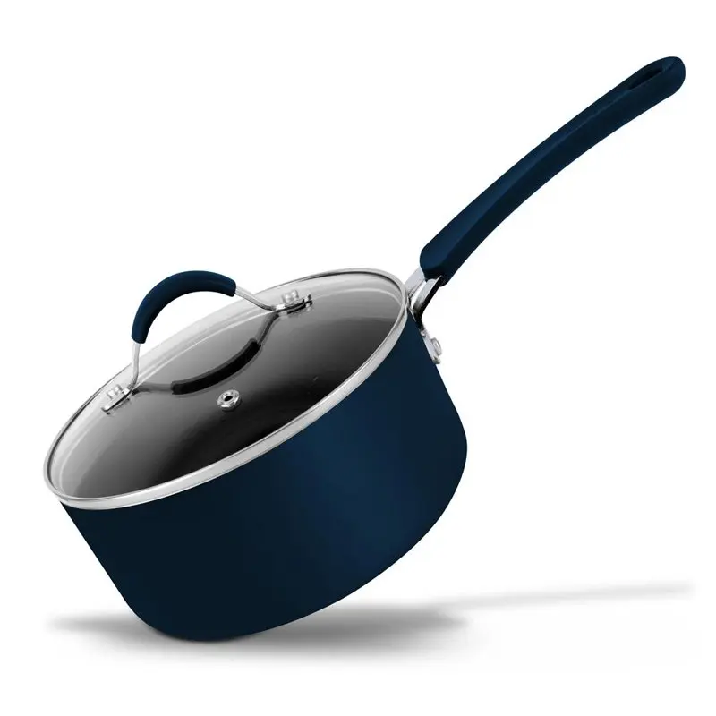 

Fast Shipping 2.5 Quart Sauce Pot W/ Lid - Long Lasting Non-Stick High-Qualified Kitchen Cookware BLUE