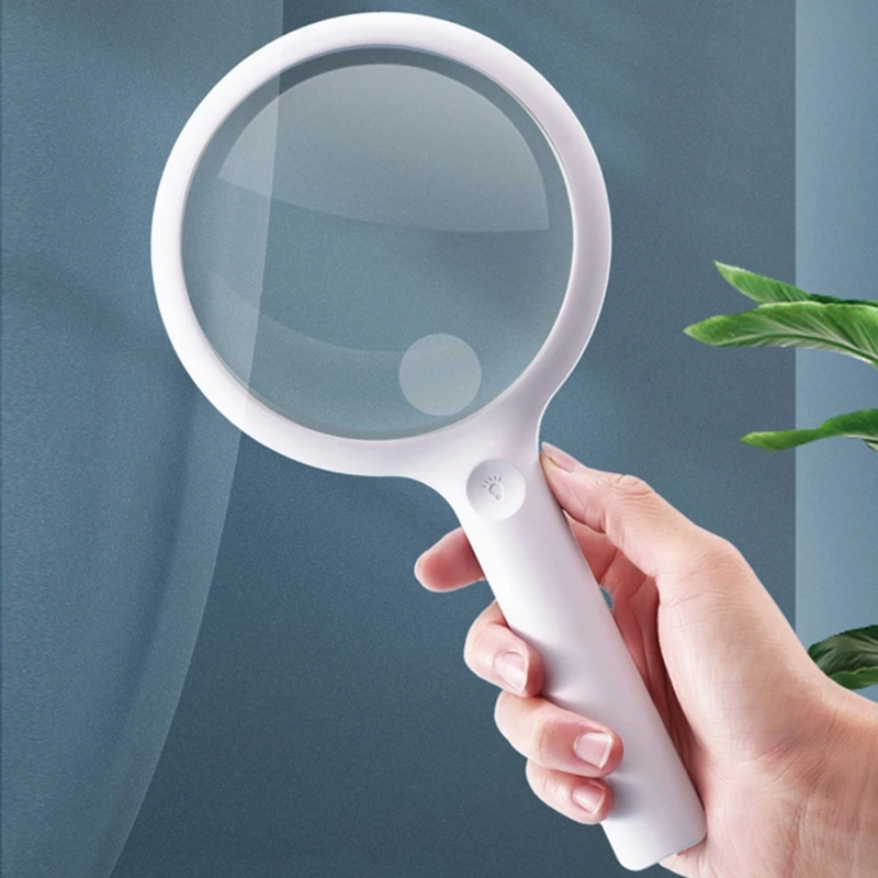 

Handheld Magnifier with 20 LED Light 110mm for Extra Large Magnifying Glass 30X 60X Magnification Illuminated Reading Gl M4YD
