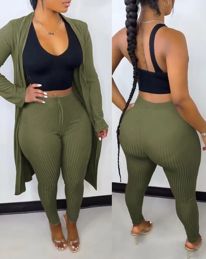 Кардиган женский осенне-зимний из 2 предметов с длинным рукавом