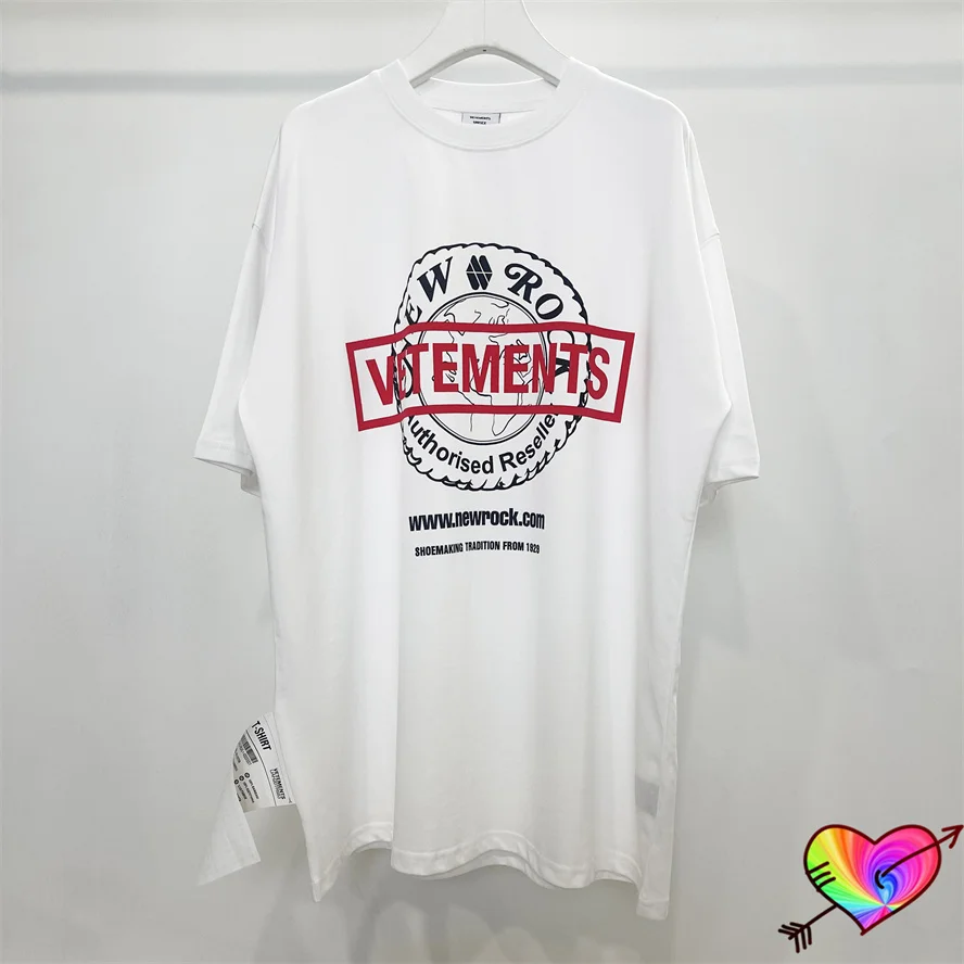 

2023 White Vetements Label Tee Men Women Mixed Print Vetements Logo T-shirt Oversize VTM Tops Limited Edition Short Sleeve