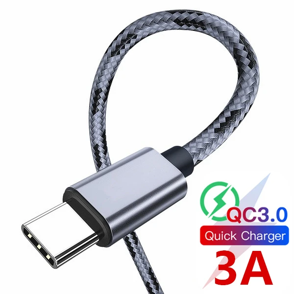 

Type USB C Cable Quick Charger 3.0 Fast Charging Type-C USB-C Cord Wire for Samsung S9 Xiaomi Redmi K20 Pro Huawei Phone Cables