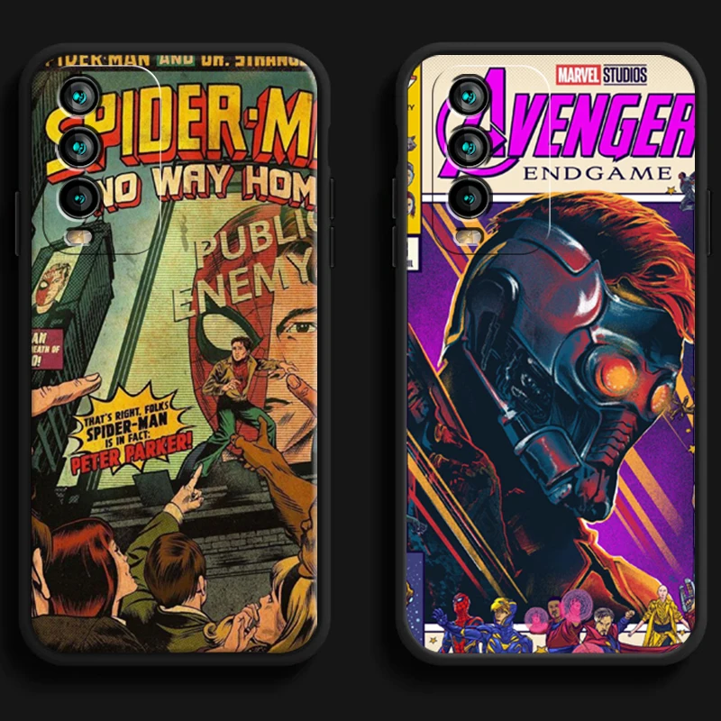 

Marvel Spiderman Phone Cases For Xiaomi Redmi Note 10 10 Pro 10S Redmi Note 10 5G Coque Soft TPU Back Cover