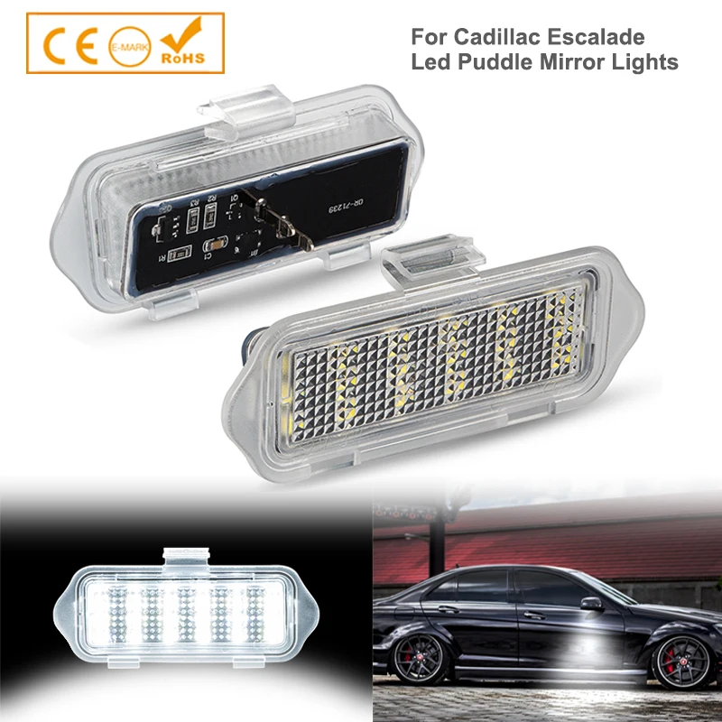 

For Cadillac Escalade Esv Ext Compatible With Chevy Avalanche Silverado 1500 2500 3500 Hd Classic 2Pcs Car Led Side Mirror Lamps