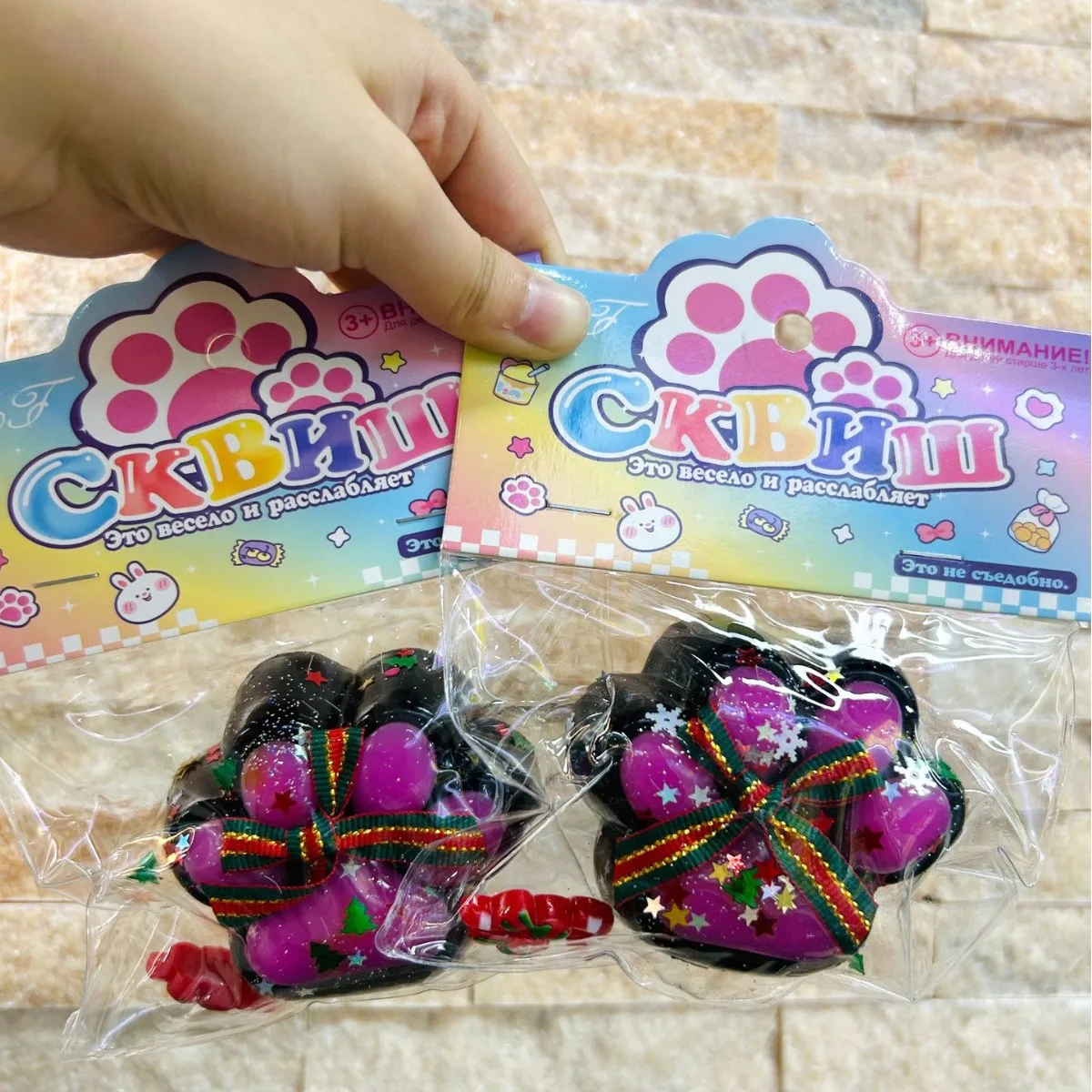 Милые мягкие рождественские кошачьи лапы-антистресс сжимаемая игрушка