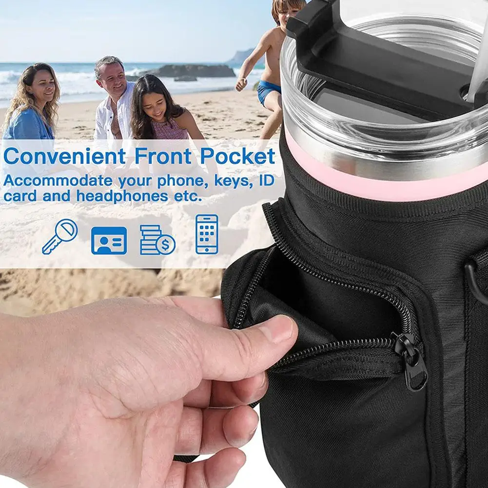 

Neoprene Water Bottle Pouch For Stanley Quencher Adventure 40oz Gym Accessories Running Water Bottle Handheld Caddy Bottle L1F9