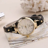 women fashionable and simple daily wear casual watches round dial rivet pu leather strap wristwatch ladies analog gift