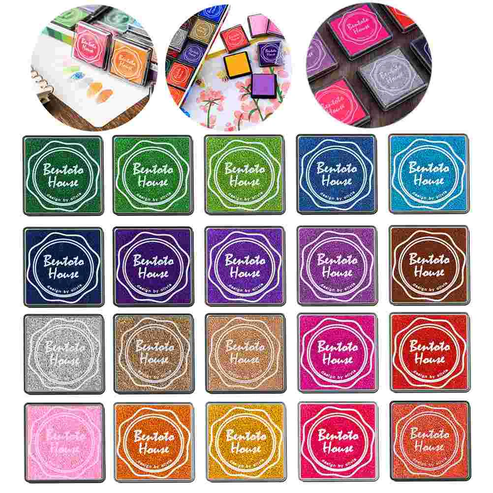 

20 Pcs Multi-colored Giant Ink Pads Stamp Pads for DIY Craft Scrapbooking Finger Paint Ink Pad Set