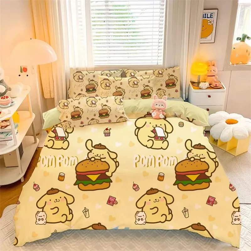 Sanrio Kawaii Pom Purin пододеяльник аниме спальня Съемная мягкая защита от грязи чашка