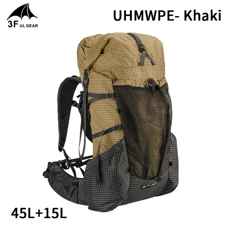 3F UL GEAR 45+10L YUE Camping Outdoor Ultralight Backpack Women/Men Sport Bag X-PAC Breathable Rucksack Adjust System