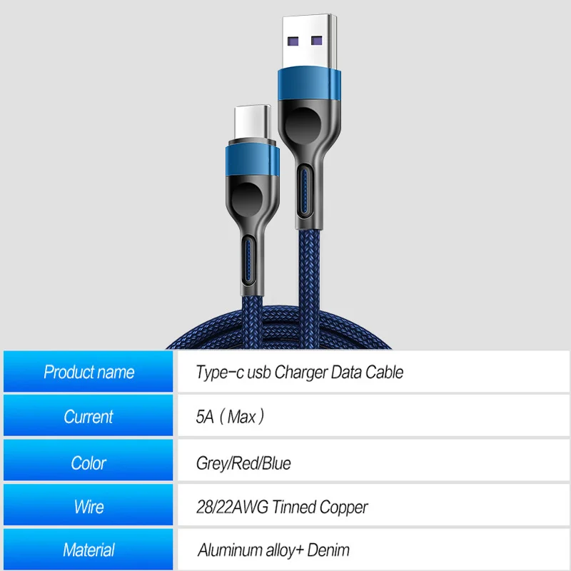 Кабель Micro USB 5 А Type C для быстрой зарядки телефона |