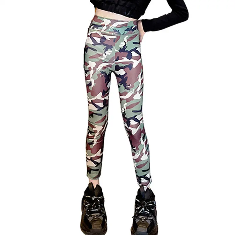 Leggings for Girls Spring Autumn Camouflage Pattern Hip Hop Children Trousers Girl Fashion England Style Cotton Camo Tight Pants