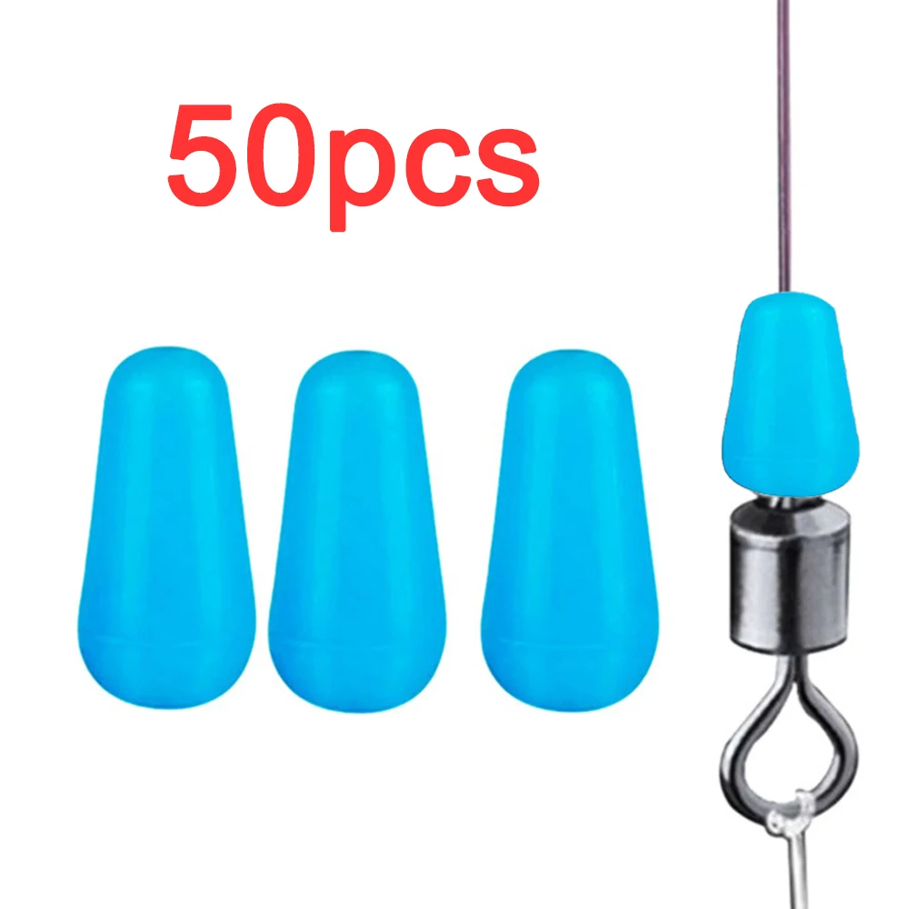 와인딩 방지 고무 스페이스 콩 하이 퀄리티 바다 잉어 플라이 낚시, 파란색 고무 타원형 스토퍼, 낚시 플로트 낚시 바버, 50 개/로트