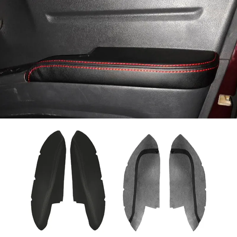 

For Honda Ridgeline 2009 2010 2011 2012 2013 2014 Microfiber Leather Car Interior 2pcs Front Door Armrest Panel Cover Trim