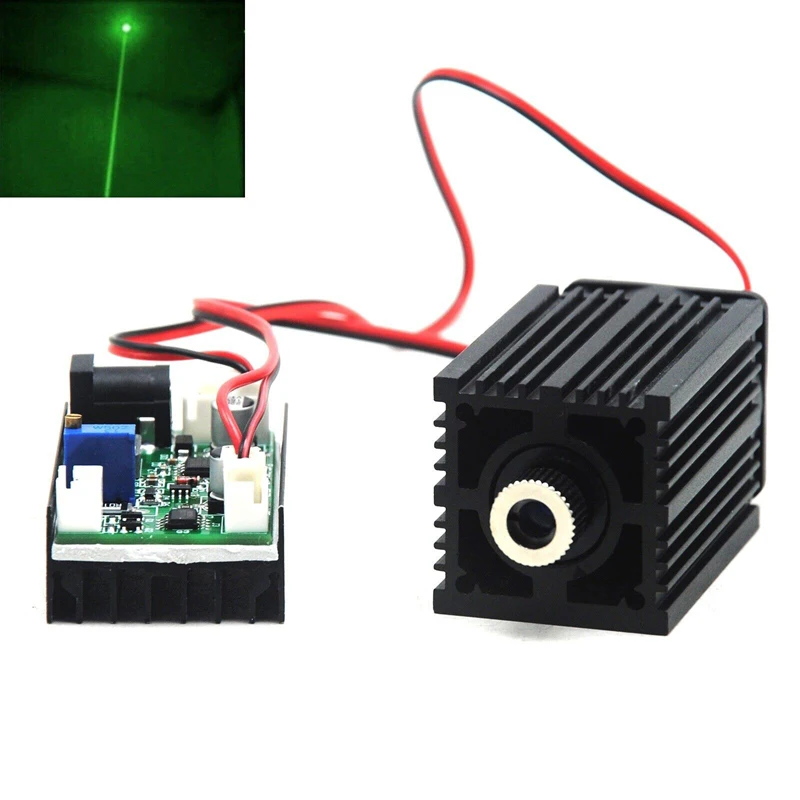 200mW 532nm Green Laser Bright Focusable Dot Visible Beam with 12V Driver TTL ​Modulation