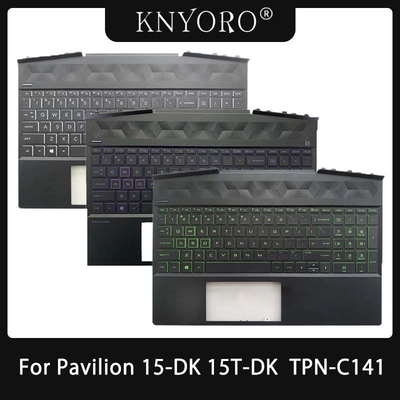 Original New US Keyboard for HP Gaming Pavilion 15-DK 15T-DK 15-DK0126TX TPN-C141 Palmrest Upper Housing Cover English Backlight