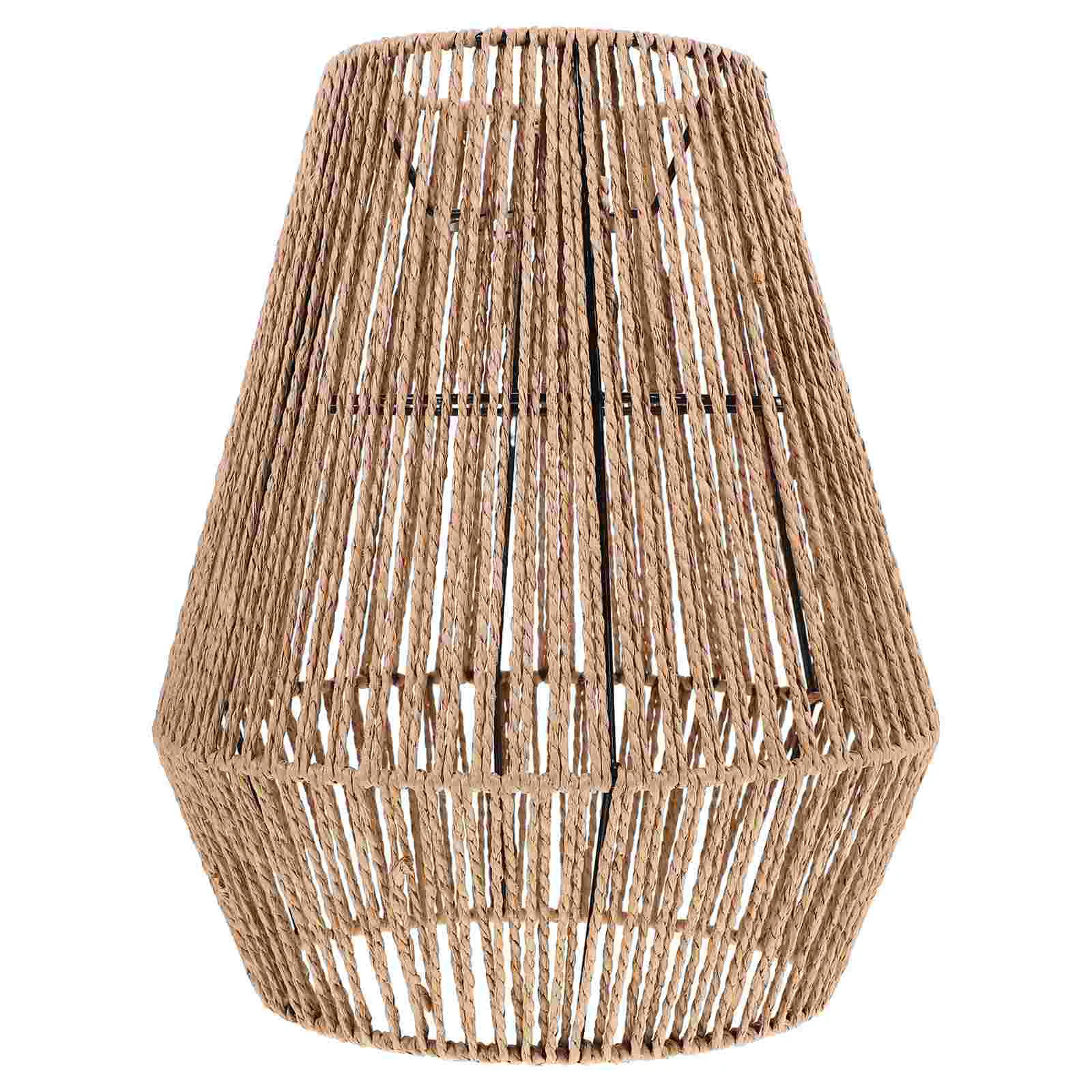 

Boho Rattan Pendant Light Cover Handwoven Wicker Cage Ceiling Mounted Lamp Shade