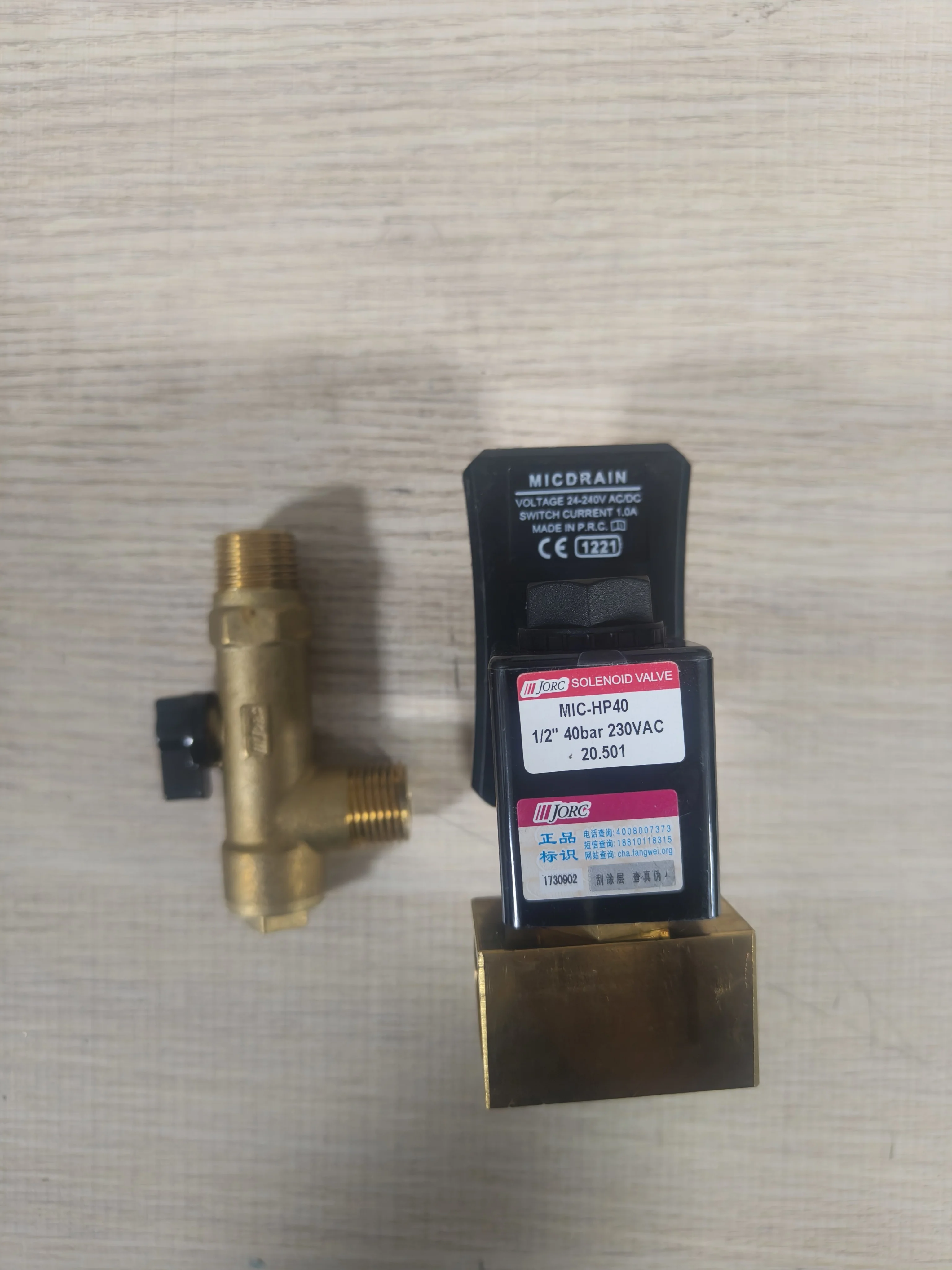 Фото Высоконапорный электромагнитный клапан MIC-HP40 1/2 дюйма, 40 бар, 230 В переменного тока, JORC, для автоматического слива конденсата компрессоров, компактный дренажный клапан №2