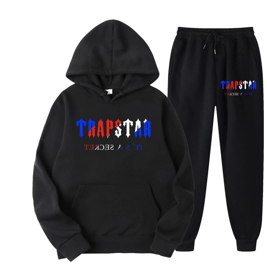 

Tracksuit TRAPSTAR Brand Printed Sportswear Men 16 colors Warm Two Pieces Set Loose Hoodie Sweatshirt + Pants Set Hoodie jogging