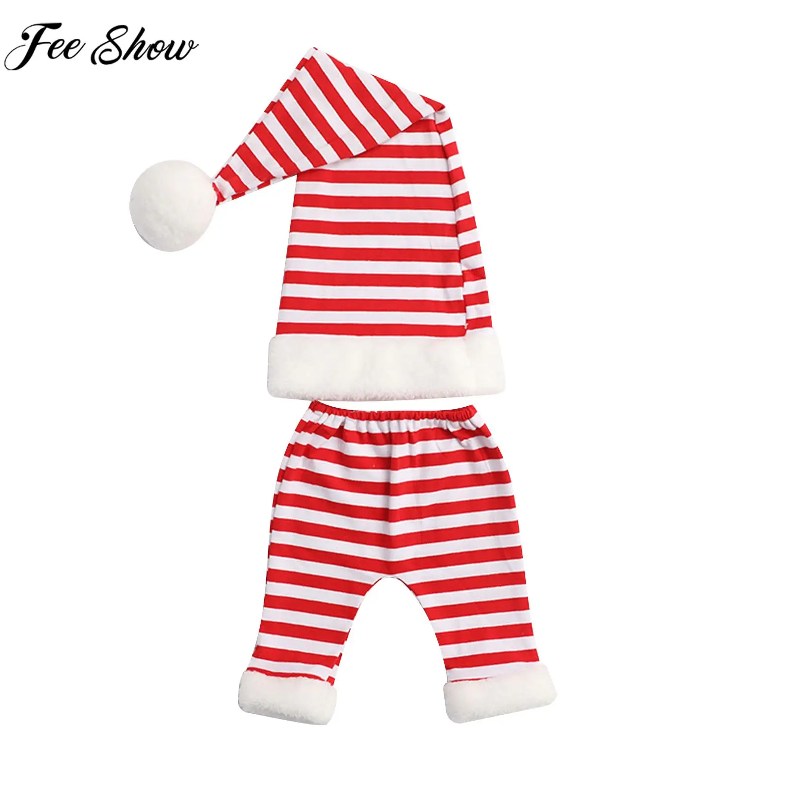 

Новорожденный новорожденный Рождественская Фотография Одежда Санта Клаус Косплей Костюм Рождественская тематика фотосессия реквизит комбинезон воротник брюки шляпа