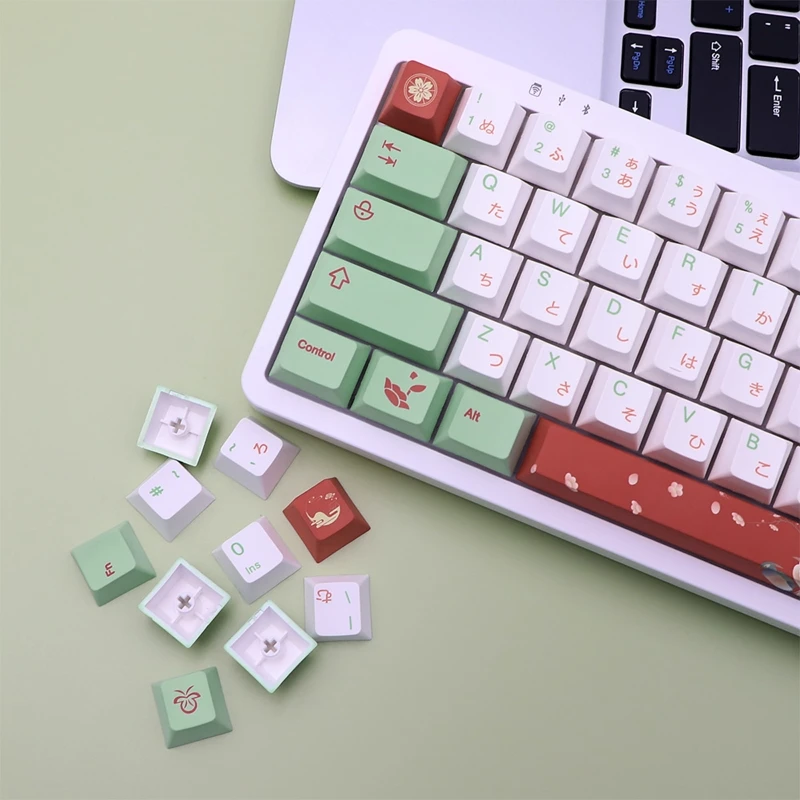 

PBT Keycaps 136-Key PBT Sublimation Personality Cherry Keycap Japanese English for Mechanical Keyboard Cherry MX Switch
