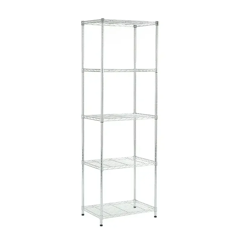 

5 tier chrome shelving 15.7x23.6x71.4in Book Storage Book Rack Cube ShelfBookshelf Room Storage Organizer