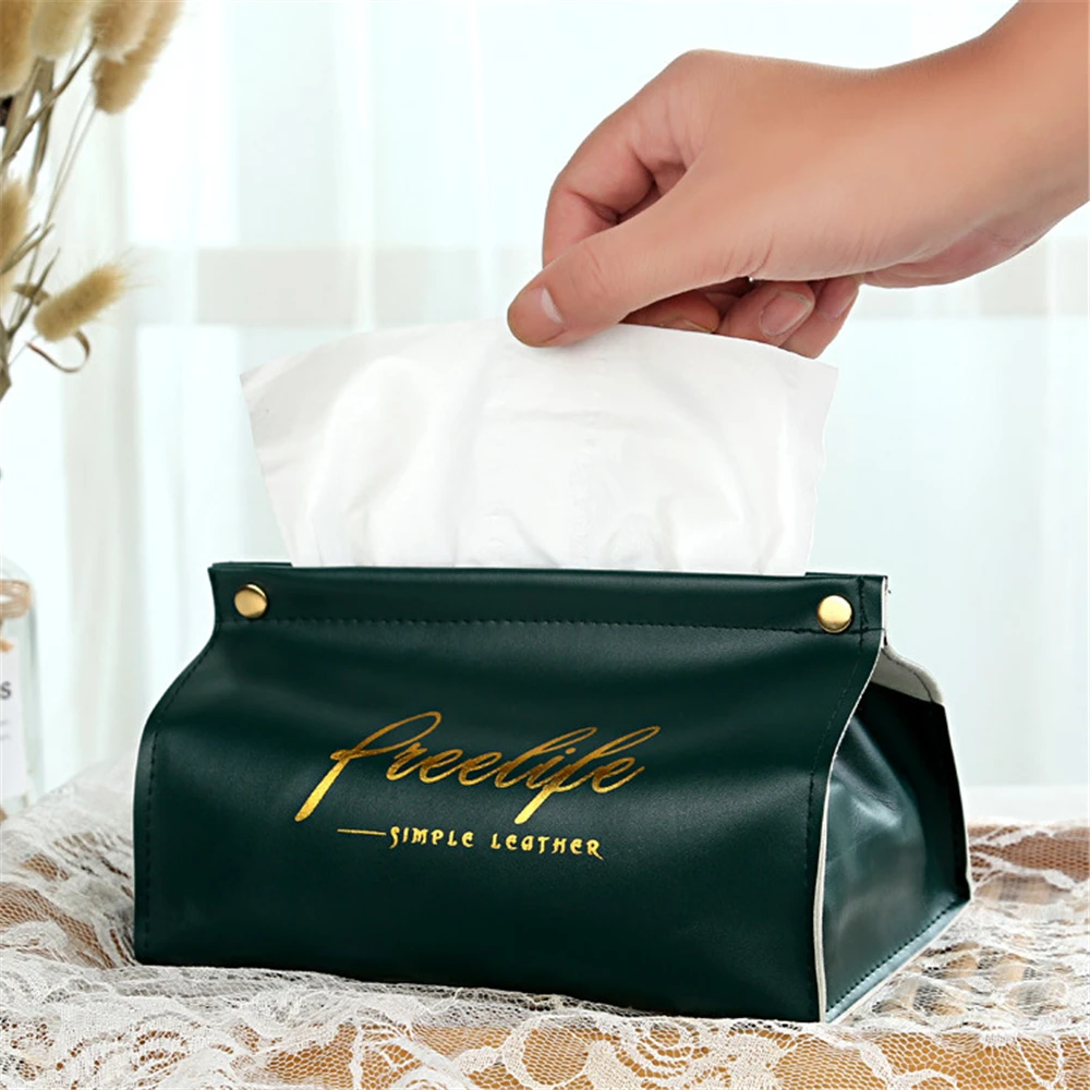 

Leather Tissue Box Car Tissue Container Desktop Kitchen Napkin Holder Living Room Paper Storage Case Home Storage Accessories