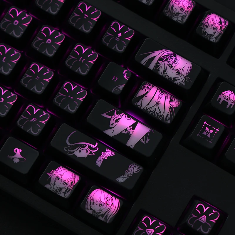 104keys/Set Genshin Impact Nahida Backlit Keycaps PC Coating For Logitech G610 Razer BlackWidow Huntsman Corsair K70