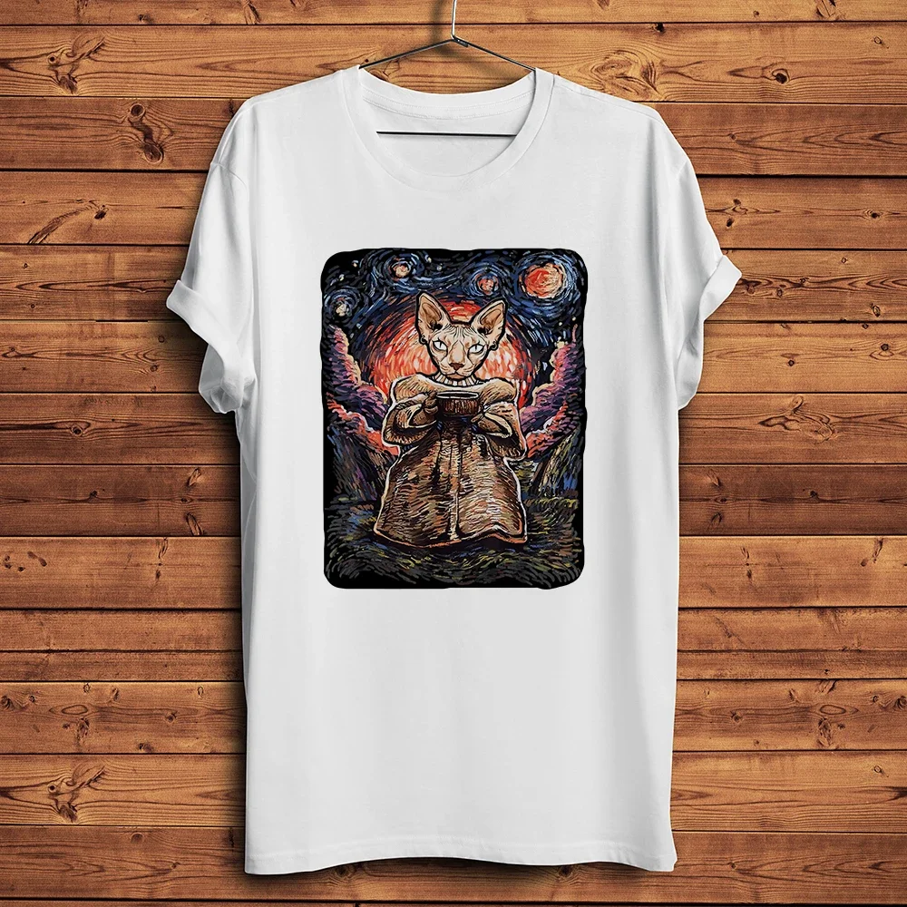 Невероятная странная футболка с изображением кота сфинкса забавная