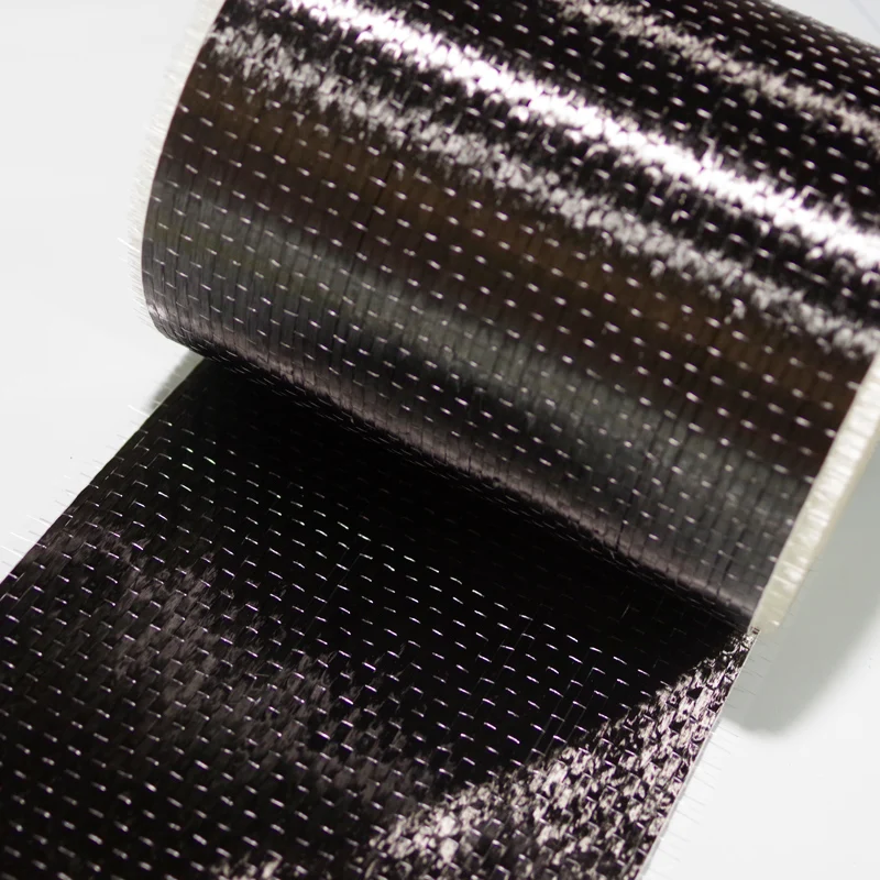 T700 300gsm 200gsm 50cm / 20 pollici larghezza fibra di carbonio 12k UD unidirezionale tessuto di stoffa ad alta resistenza materiale di riparazione della costruzione