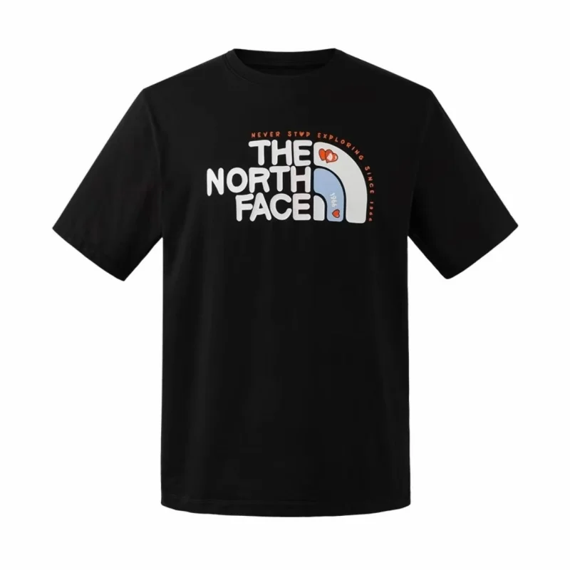 Фото Дышащая трикотажная футболка The North Face с круглым вырезом и короткими рукавами, быстросохнущая, для спорта и активного отдыха №2