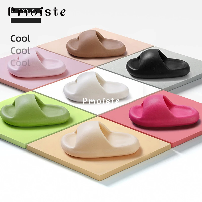 Couple Slippers for Women Indoor No-slip Lightweight Bathroom Slippers 2023 Trends Summer Soft Bread EVA Slippers