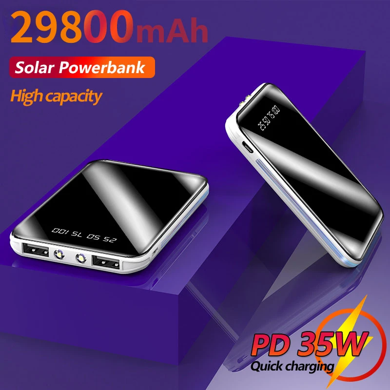 

Smart Mini Portable Power Bank Dual USB Interface High Capacaty 29800mAh LED Digital Display for Xiaomi Iphone Samsung All New