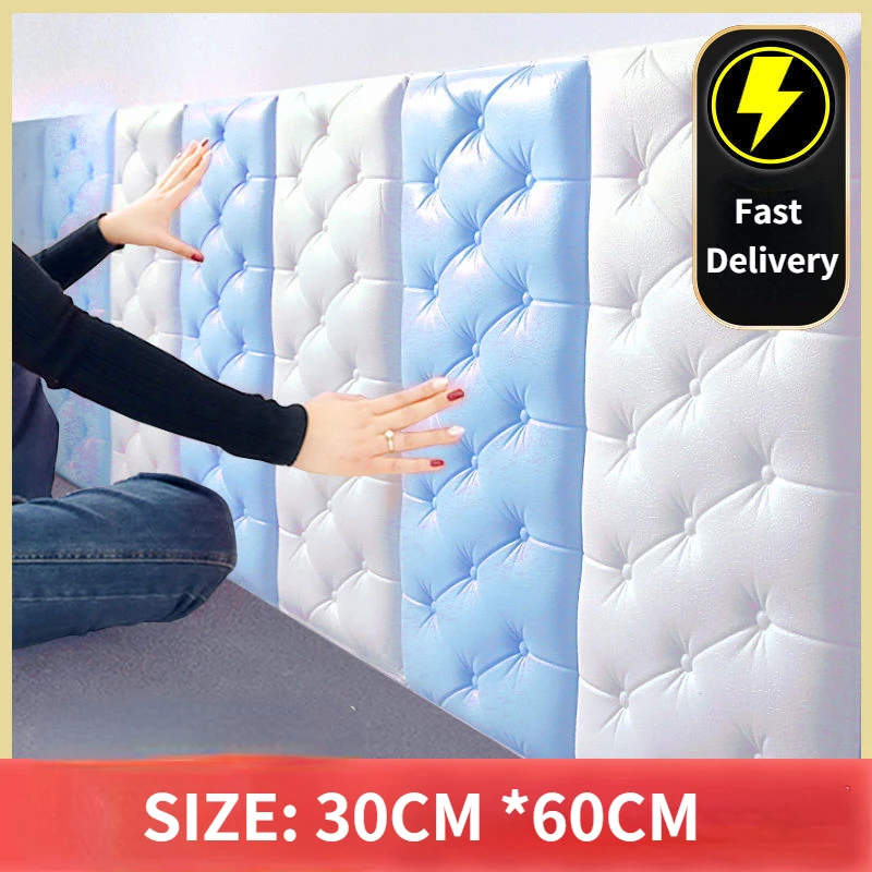 

3D Wall Sticker DIY Foam Soft Pack Tile Panel Anti-collision Children's Room Decor Leather Waterproof Self-Adhesive Wallpaper