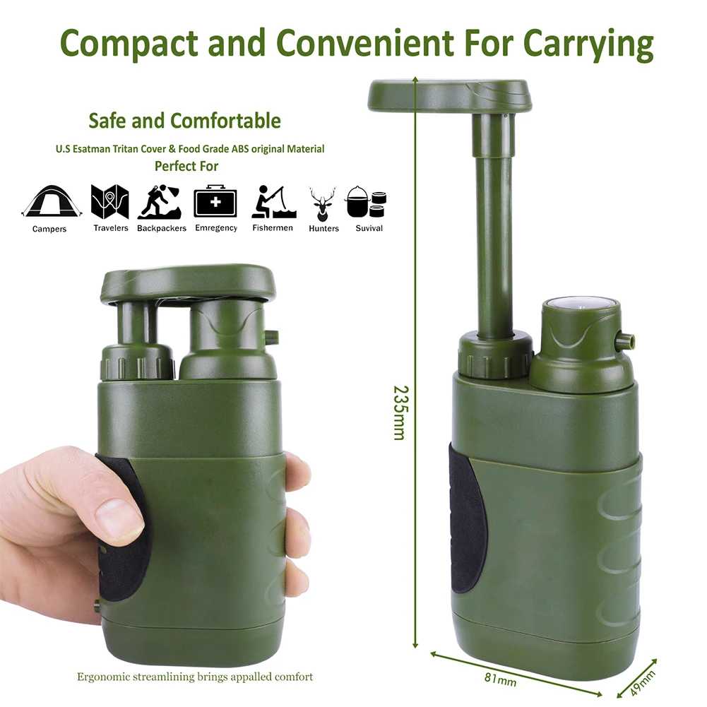 

Outdoor Water Filter Excellent Filtering Function Durable Traveling Emergency Supplies For Sport Camping Hard Water Filter