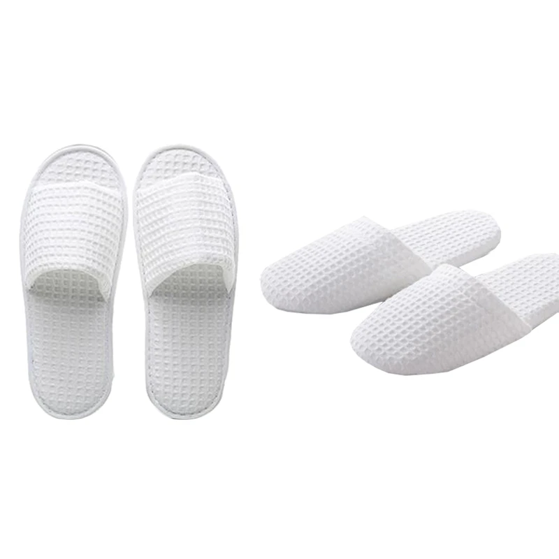 

10 Pairs Closed Toe White Slippers-Suitable For Most Men And Women, Suitable For Spas, Party Guests